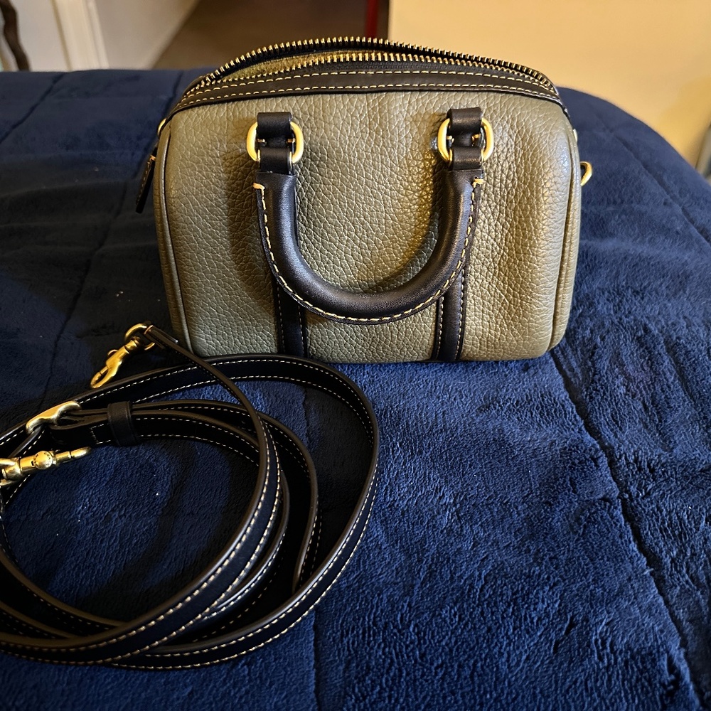 coach ruby 18 multi color block green black leather